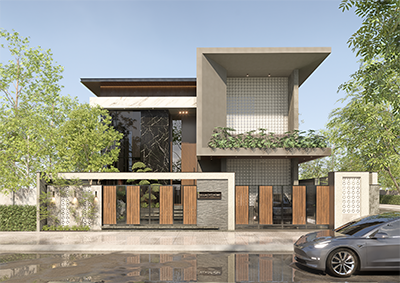 Villa 2 tang voi kien truc hien dai, tan huong cuoc song rong lon