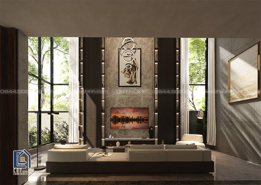 Villa 2 tang voi kien truc hien dai, tan huong cuoc song rong lon
