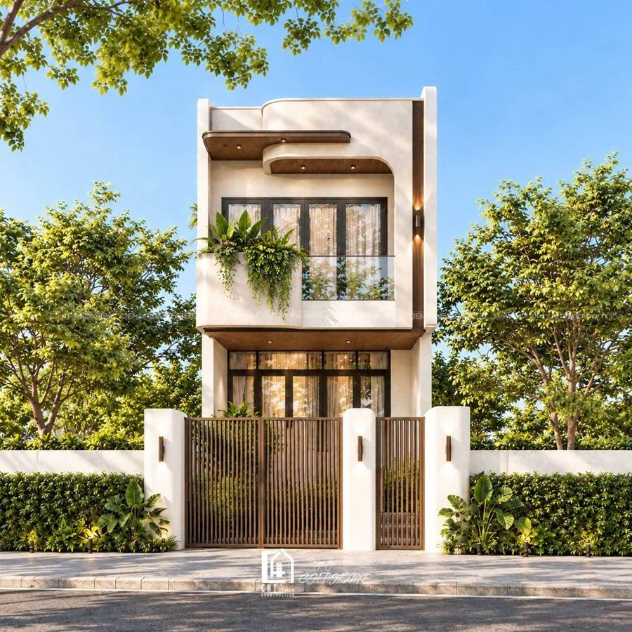 thiết kế nh&agrave; hiện đại tối giản